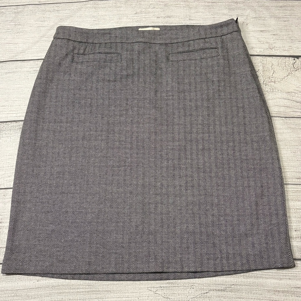 Talbots Herringbone Skirt Gray‎ A-Line Career Work Skirt Plus Size 16w